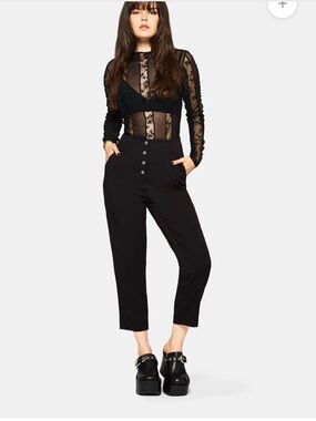 NWT Disturbia Venere Shaped Waistband Tapered Black Trouser Sz 12